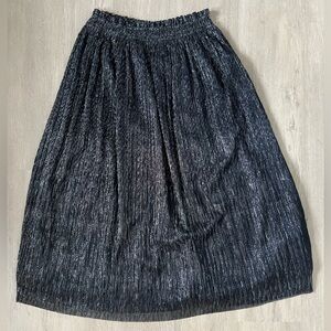 Shimmering Gunmetal Silver Maxi Skirt Banana Republic - glamorous*NWT*